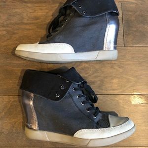 DKNY High Top Hidden Wedge Sneakers | Size 9.5